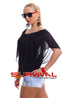 Scooped Neck Blouse Batwing Top